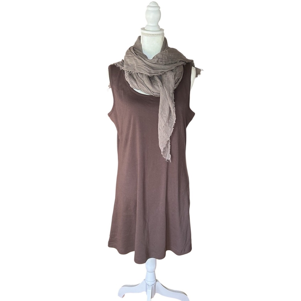 Chadwicks of Boston Womens Size L Brown Sleeveless Tank Dress